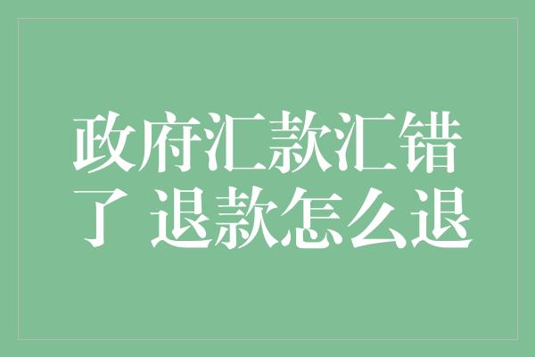 政府汇款汇错了 退款怎么退